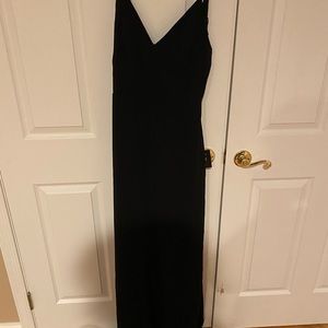 Black flowy chiffon maxi dress.